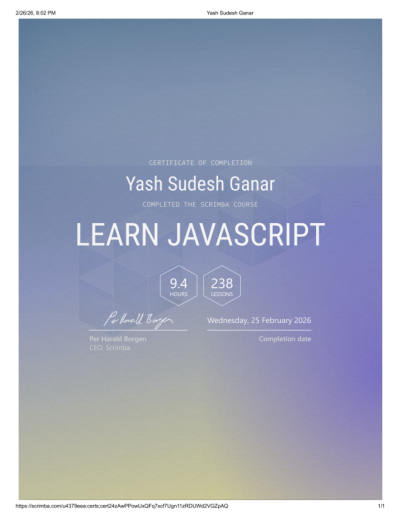 JavaScript certification preview