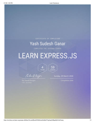 Express JS certification preview