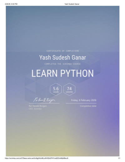 Python Basics certification preview