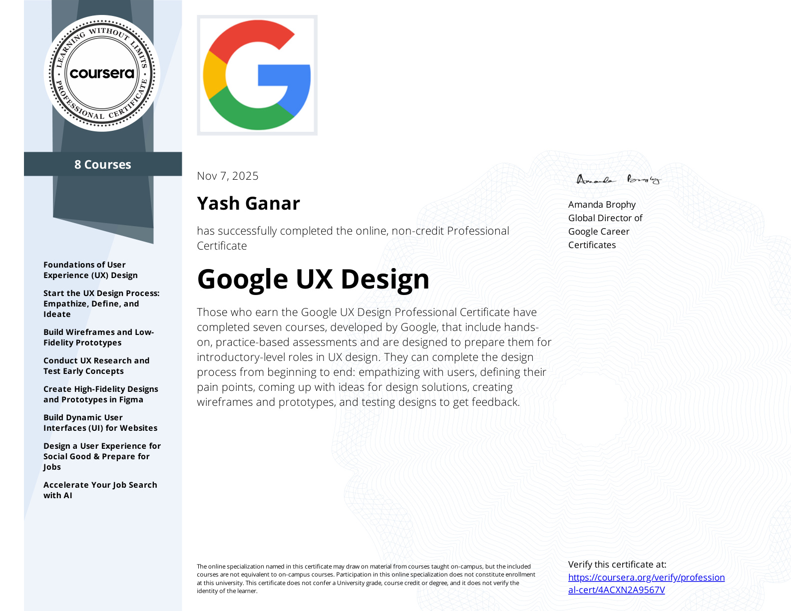 Google UX Design certification preview